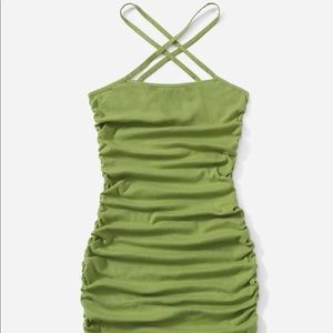 New SHEIN Matcha green halter dress